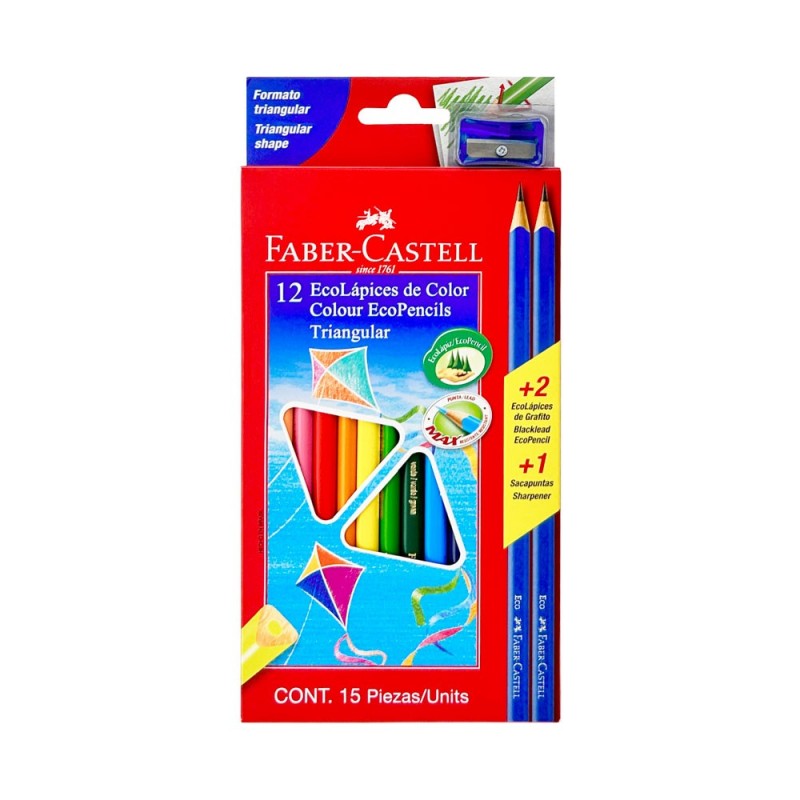 LAPIZ DE COLOR TRIANGULAR FABER X12