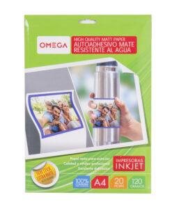 PAPEL ADHESIVO MATE OMEGA INKJET A4