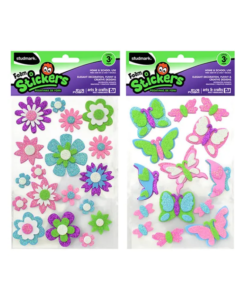 STICKERS GOMA EVA FLORES C/BRILLO