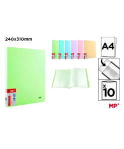 CARPETA C/10 FUNDAS A4 COLOR PASTEL MAIN PAPER