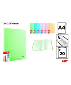CARPETA C/20 FUNDAS COLOR PASTEL MAIN PAPER