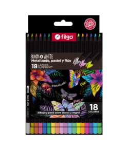 COLORES RESINA BLACK & WHITE 18 UNIDADES FILGO