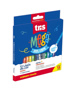 LÁPICES DE COLORES TRIS MEGA SOFT JUMBO X12
