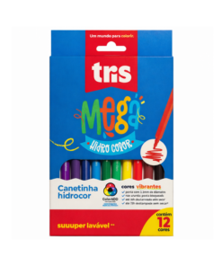 MARCADOR PUNTA FINA TRIS MEGA 12 COLORES