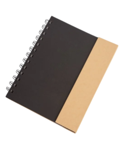LIBRETA DE BAMBÚ DE TAPA NEGRA CON BOLÍGRAFO
